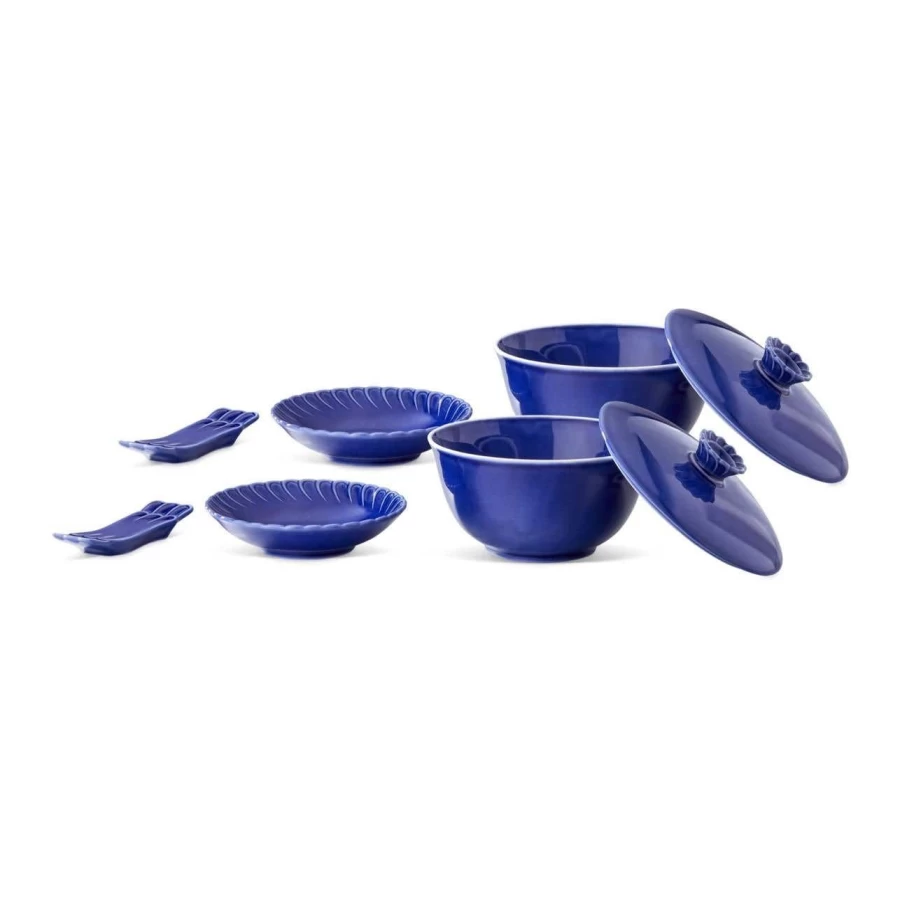 Buccellati Florence Furnace Cobalt Blue Double Rouche Asia Tableware Set