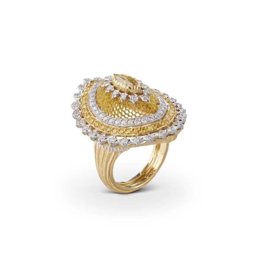 Buccellati Mosaico Diamond Ring in 18K Gold | Luxury Italian Jewelry