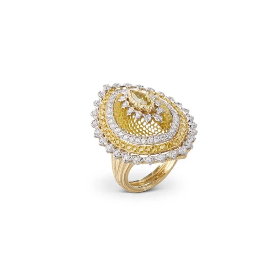 Buccellati Mosaico Diamond Ring in 18K Gold | Luxury Italian Jewelry
