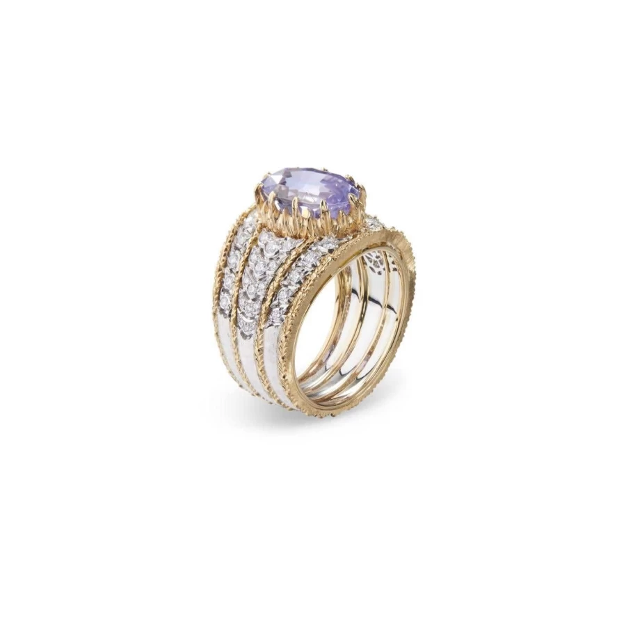 Buccellati Mosaico Diamond Ring in 18K Gold | Luxury Italian Jewelry