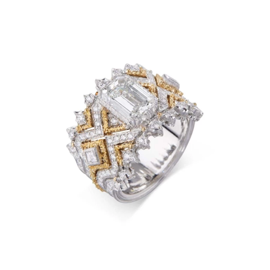 Buccellati Mosaico Diamond Gold Ring - Luxury Italian Jewelry Collection