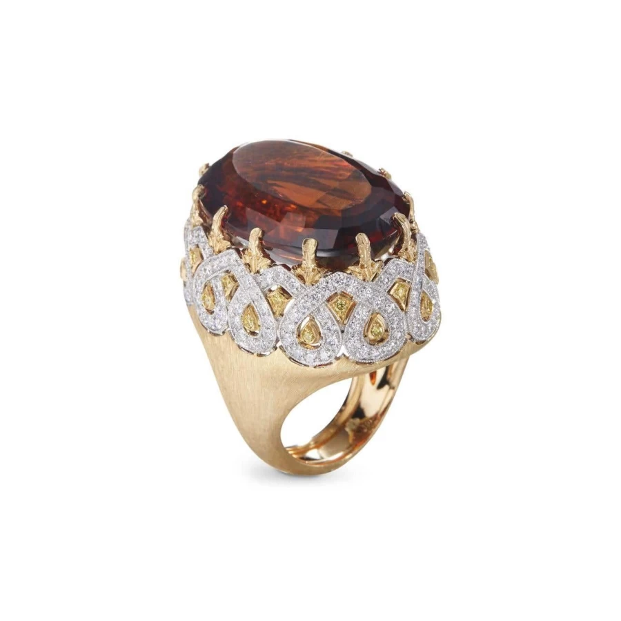 Buccellati Mosaico Diamond Ring in 18K Gold Luxury Italian Jewelry