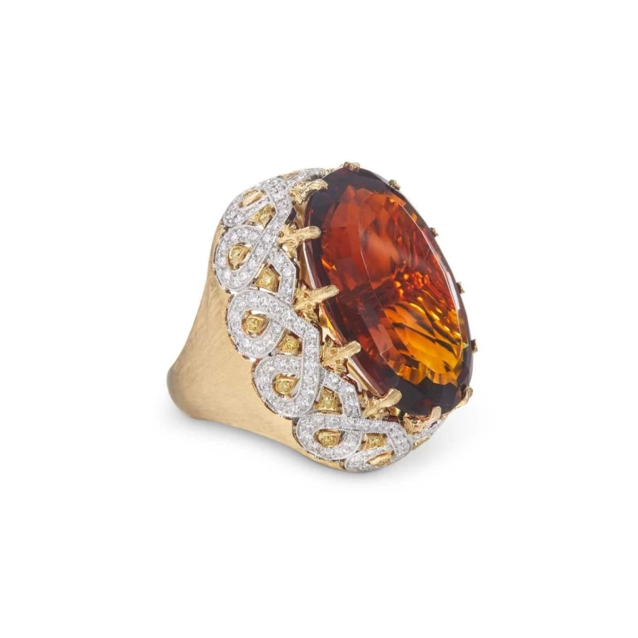 Buccellati Mosaico Diamond Ring in 18K Gold Luxury Italian Jewelry