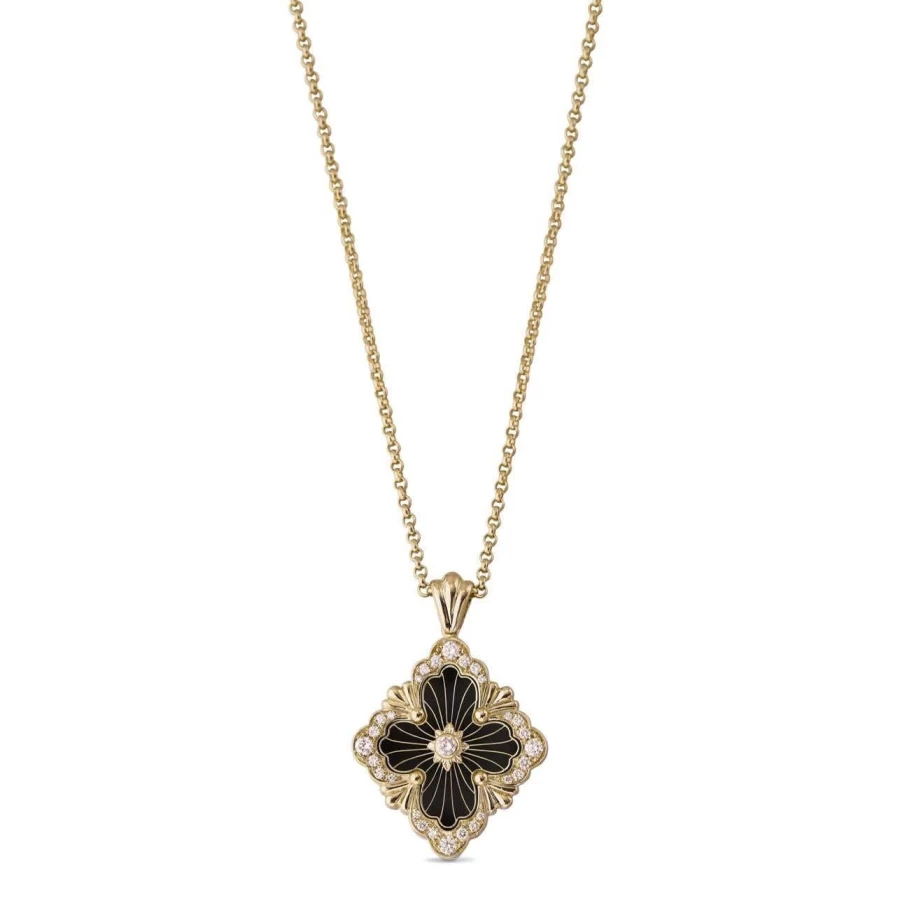 Buccellati Opera Tulle Diamond Pendant Necklace 18K White Gold Luxury Jewelry