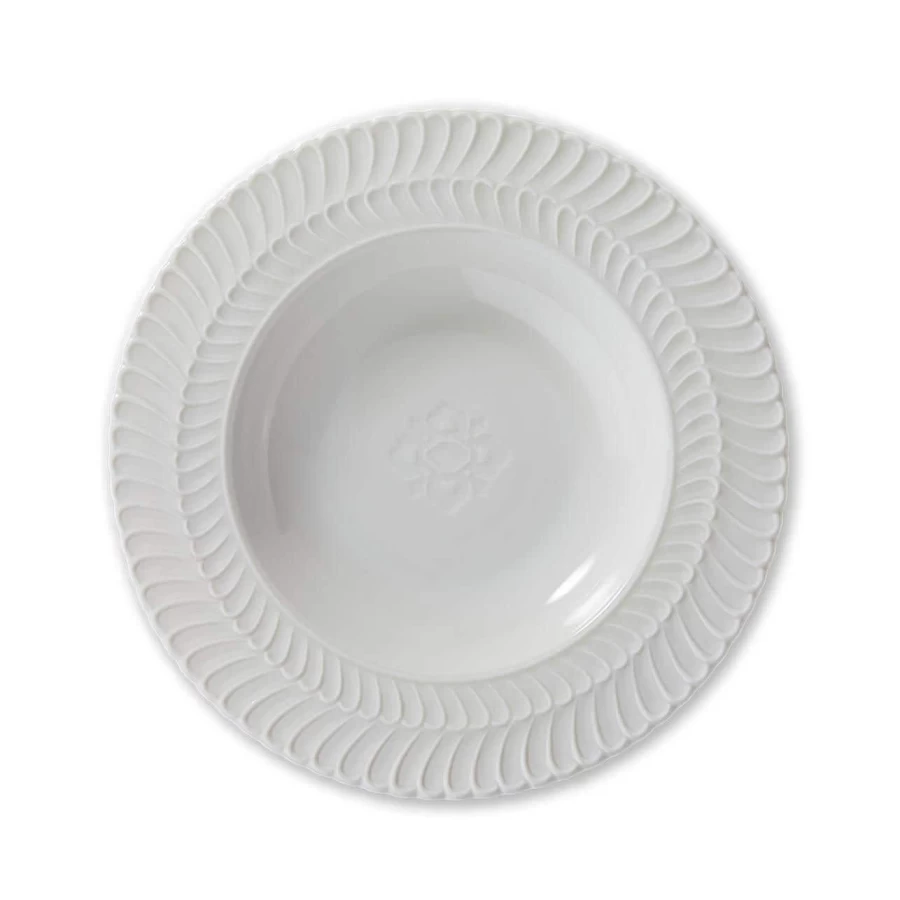 Buccellati Florence White Soup Plate with Double Rouche Design